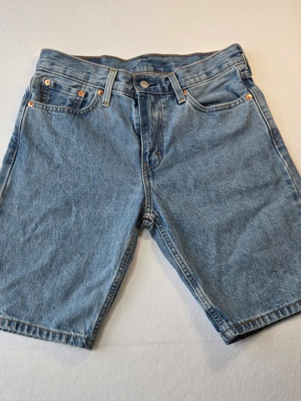 Levi's 405 Men's Denim Shorts W30 Light Wash Cotton 5 Pocket Zip  Mens 30 W (B5)